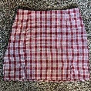 NEVER WORN  red and white plaid skirt
